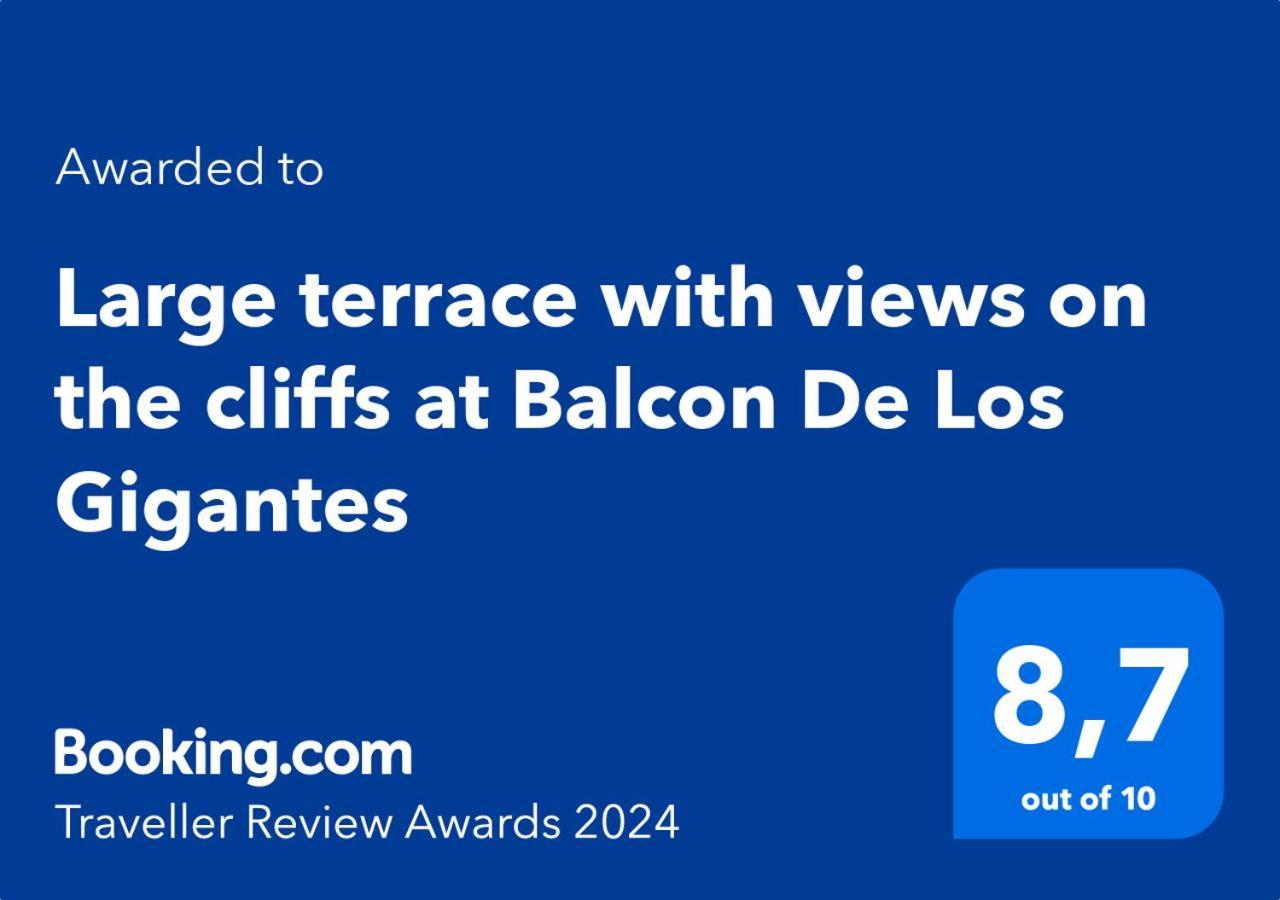 Large Terrace With Views On The Cliffs At Balcon De Los Gigantes Puerto de Santiago  Exterior foto